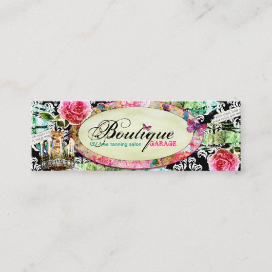 GC Shabby  Charm Black Damask Mini Visitekaartje (Voorkant)