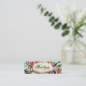 GC Shabby  Charm Black Damask Mini Visitekaartje (Staand voorkant)