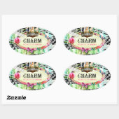 GC | Shabby  Charm - Black Damask Ovale Sticker (Vel)