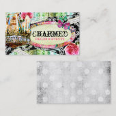 GC | Shabby  Charm Black Damask Visitekaartje (Voorkant / Achterkant)