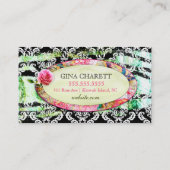 GC | Shabby  Charm Black Damask Visitekaartje (Achterkant)