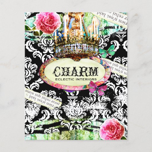 GC SHABBY  Charm Flyer Black Damask (Voorkant)
