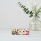 GC Shabby Charm - Red Turquiose Damask Mini Visitekaartje (Staand voorkant)