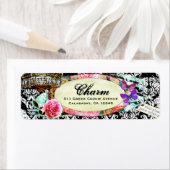 GC Shabby  Charm Zwart Damask Etiket (Insitu)