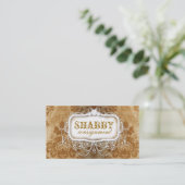 GC Shabby  Gold Damask Visitekaartje (Staand voorkant)