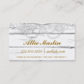 GC Shabby  Gold Damask Visitekaartje (Achterkant)