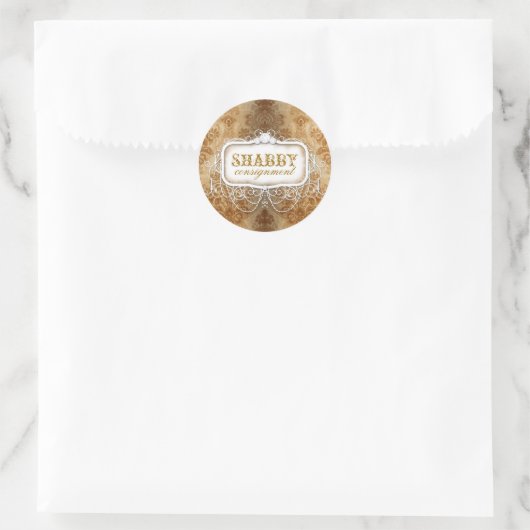 GC Shabby  Gouden Damast Sticker (Tas)