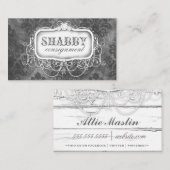 GC Shabby Grey Damask Visitekaartje (Voorkant / Achterkant)