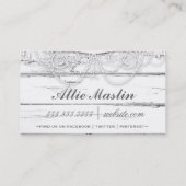 GC Shabby  Grey Damask Visitekaartje (Achterkant)