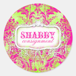 GC Shabby Roze en Limoen Damask Sticker