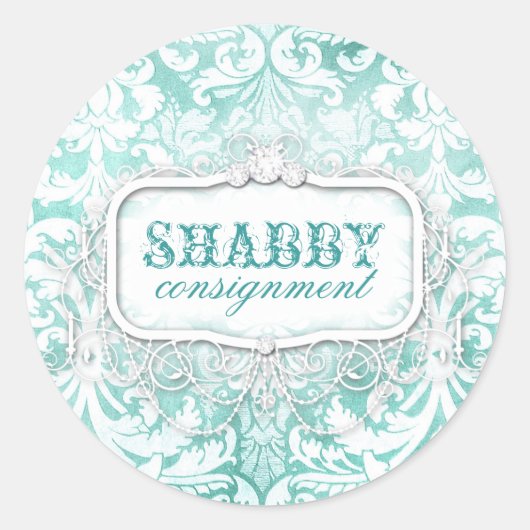 GC Shabby  Turquoise Sticker (Voorkant)