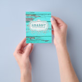 GC Shabby Wood Aqua Flyer (Hand)