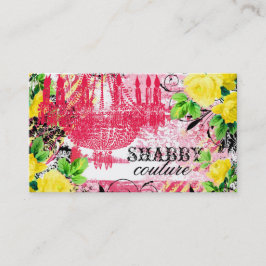 GC Shabby Yellow Rose Garden Chandelier Visitekaartje