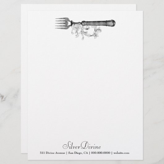 GC  Silver Divine Silverware Briefhoofd Sjabloon (Voorkant / Achterkant)