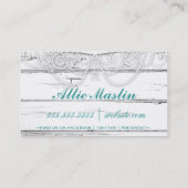 GC Sjofel Vintage Turkoois Hout Visitekaartje (Achterkant)