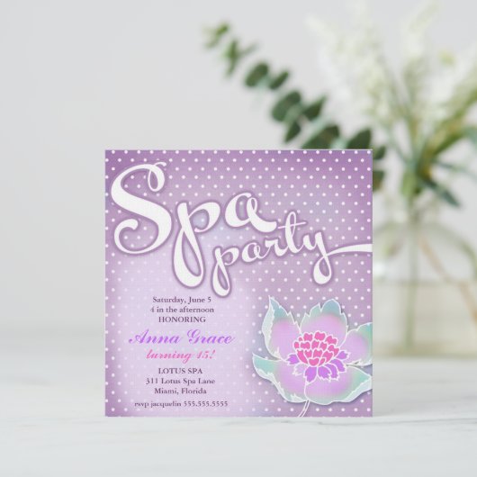 GC Spa Party Lotus Paars Kaart (Staand voorkant)