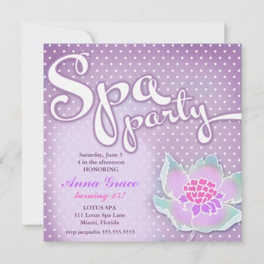 GC Spa Party Lotus Paars Kaart (Voorkant)