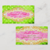 GC Tainted Limoen roze en goudpokkendots Visitekaartje (Voorkant / Achterkant)