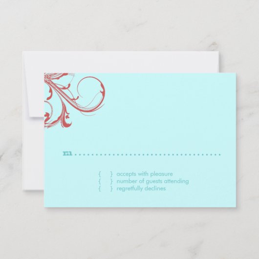 GC | Tantalizing Turquoise Red "Aged" | Goud RSVP Kaartje (Achterkant)