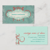 GC | Tantalizing Turquoise Red "Aged" Visitekaartje (Voorkant / Achterkant)