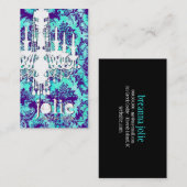 GC | Turkoois Paars Damast van de Kroonluchter Visitekaartje (Voorkant / Achterkant)