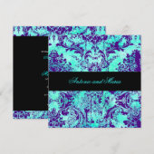 GC |  Turquoise en Paarse Damask Kaart (Voorkant / Achterkant)