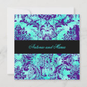 GC |  Turquoise en Paarse Damask Kaart (Voorkant)