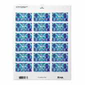 GC | Turquoise & Paarse Damask Etiket (Full Sheet)