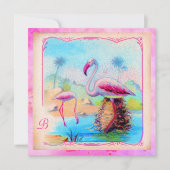 GC Vibrant  Flamingos Pink Gold Metallic Kaart (Voorkant)
