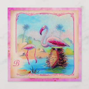 GC Vibrant  Flamingos Pink Gold Metallic Kaart