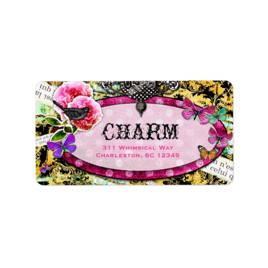 GC Whimsical  Charm Pink Bee Etiket (Voorkant)