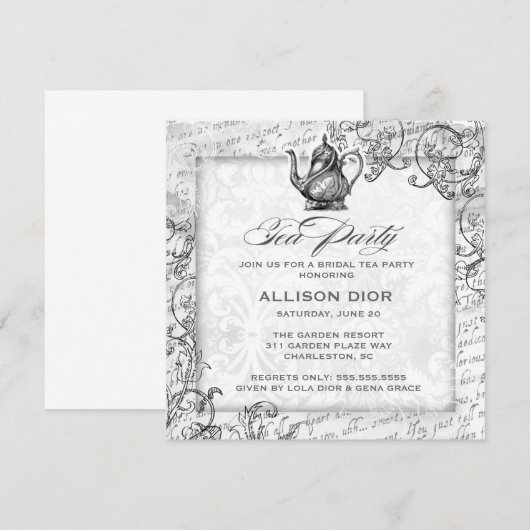 GC White Tea Party Kaart (Voorkant / Achterkant)