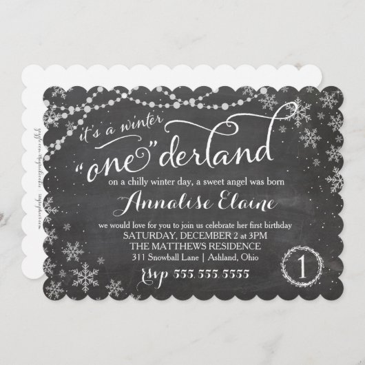 GC Winter ONEderland Birthday Uitnodiging (Voorkant / Achterkant)