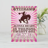 GC Yeehaw Rodeo 21st Birthday Pink Kaart (Staand voorkant)