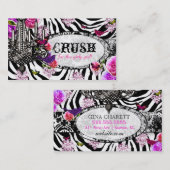 GC | Zebra Charm. Visitekaartje (Voorkant / Achterkant)