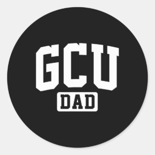 GCU University Dad Vader Arch Vintage Familie voor Ronde Sticker