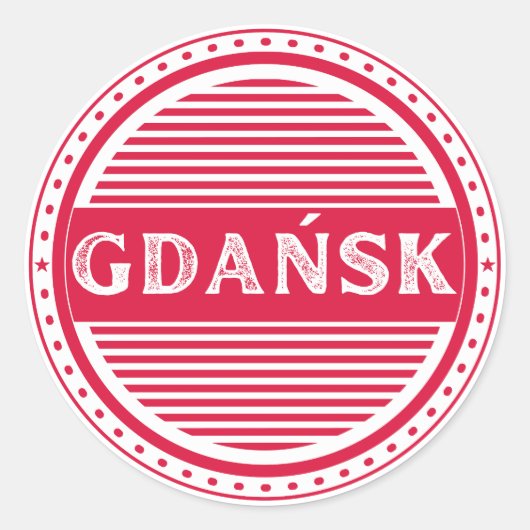 Gdansk City Pride Emblem – Polish Identity Ronde Sticker (Voorkant)