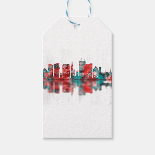 Gdansk Poland Skyline Cadeaulabel (Voorkant)
