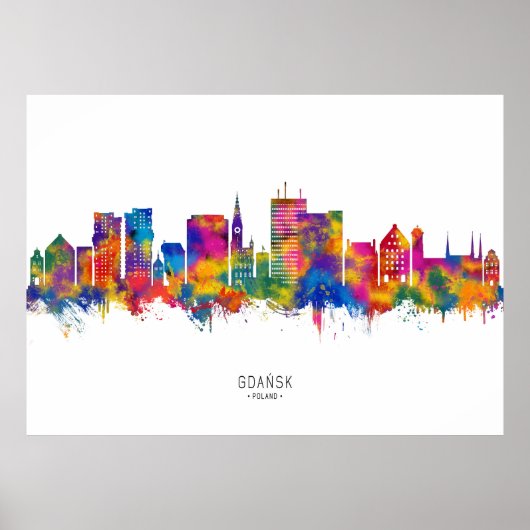 Gdansk Poland Skyline Poster (Voorkant)