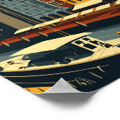 Gdansk Polen Kunst vintage reisillustratie Poster (Hoek)