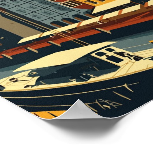 Gdansk Polen Kunst vintage reisillustratie Poster (Hoek)