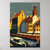 Gdansk Polen Kunst vintage reisillustratie Poster (Voorkant)