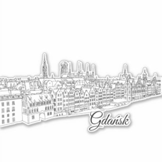 Gdansk, Polen reisillustratie Sticker