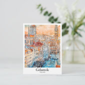 Gdansk Polen Reizen Waterverf Hand getekend Briefkaart (Staand voorkant)