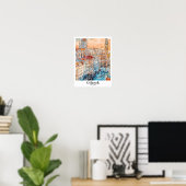 Gdansk Polen Reizen Waterverf Hand getekend Poster (Thuiskantoor)