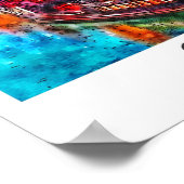 Gdansk Polen Reizen Waterverf Hand getekend Poster (Hoek)