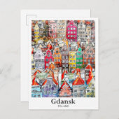 Gdansk Polen Travel Waterverf Sketch Hand getekend Briefkaart (Voorkant / Achterkant)