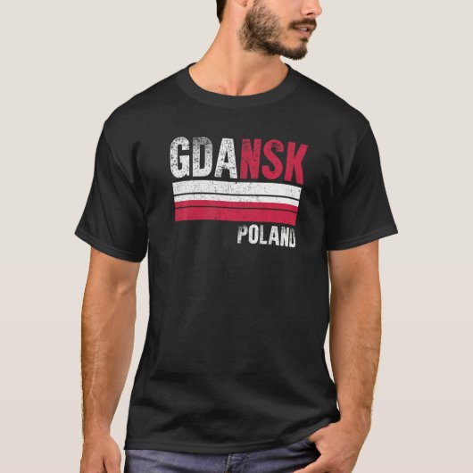 Gdansk Polen vlag Poolse Mannen vrouwen Kinder T-shirt (Voorkant)