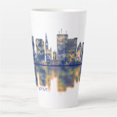 Gdansk Skyline Latte Mok (Voorkant)