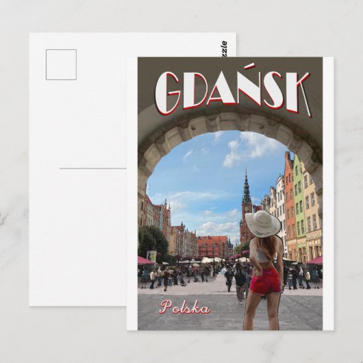 Gdansk Vintage Poster Briefkaart (Voorkant / Achterkant)